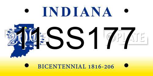 11SS177 Indiana License Plate