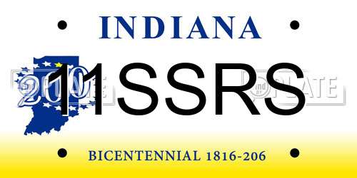 11SSRS Indiana License Plate
