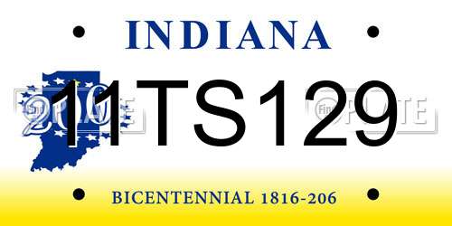 11TS129 Indiana License Plate