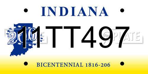 11TT497 Indiana License Plate