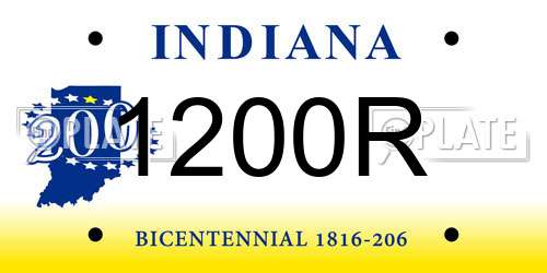 1200R Indiana License Plate