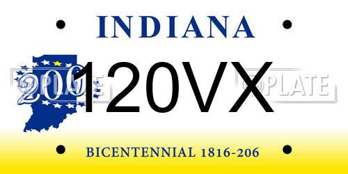 120VX Indiana License Plate