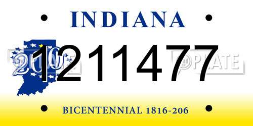 1211477 Indiana License Plate
