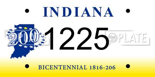 1225 Indiana License Plate