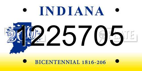 1225705 Indiana License Plate
