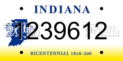 1239612 Indiana License Plate