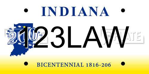 123LAW Indiana License Plate