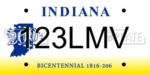 123LMV Indiana License Plate