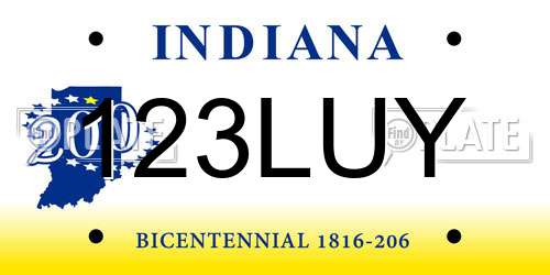 123LUY Indiana License Plate