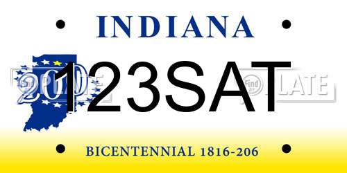 123SAT Indiana License Plate