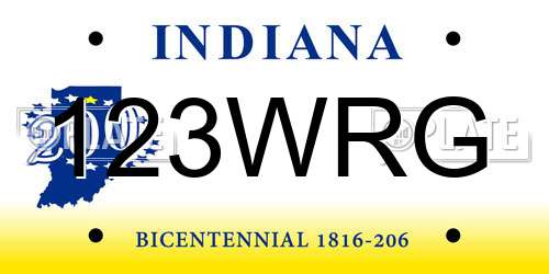 123WRG Indiana License Plate