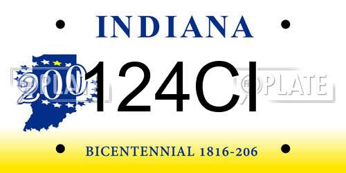 124CI Indiana License Plate