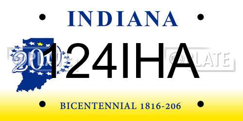 124IHA Indiana License Plate