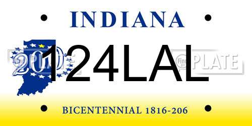 124LAL Indiana License Plate