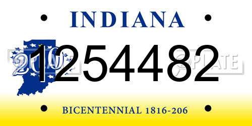 1254482 Indiana License Plate