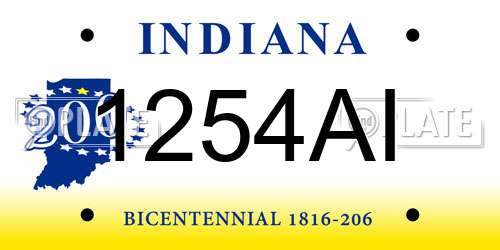 1254AI Indiana License Plate