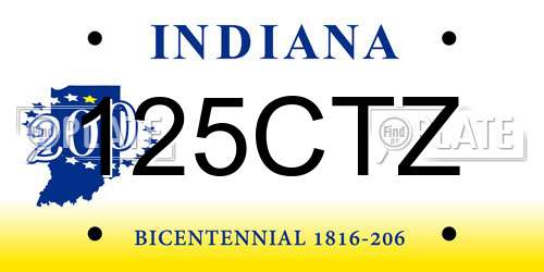 125CTZ Indiana License Plate