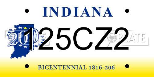 125CZ2 Indiana License Plate