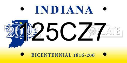 125CZ7 Indiana License Plate