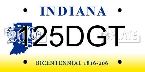 125DGT Indiana License Plate