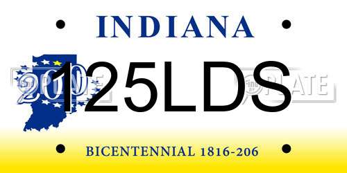 125LDS Indiana License Plate