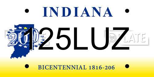 125LUZ Indiana License Plate
