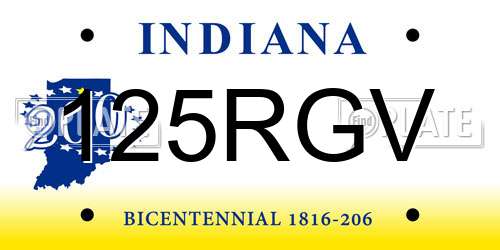 125RGV Indiana License Plate
