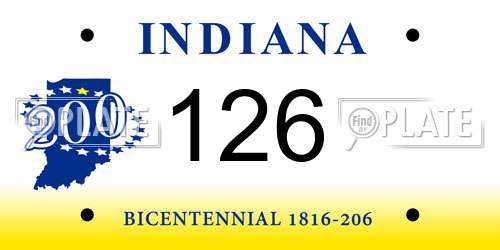 126 Indiana License Plate