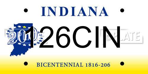 126CIN Indiana License Plate