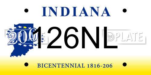 126NL Indiana License Plate