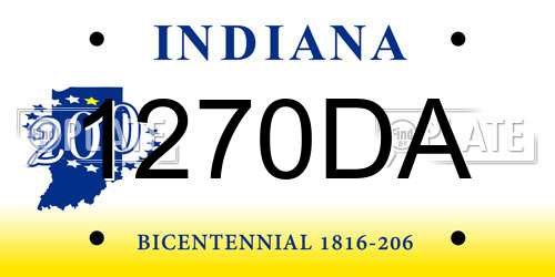 1270DA Indiana License Plate