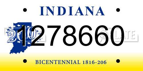 1278660 Indiana License Plate