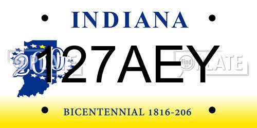 127AEY Indiana License Plate