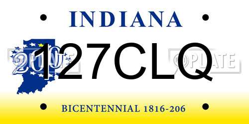 127CLQ Indiana License Plate