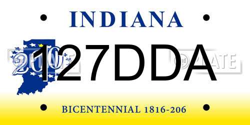 127DDA Indiana License Plate