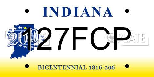 127FCP Indiana License Plate