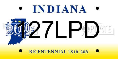 127LPD Indiana License Plate