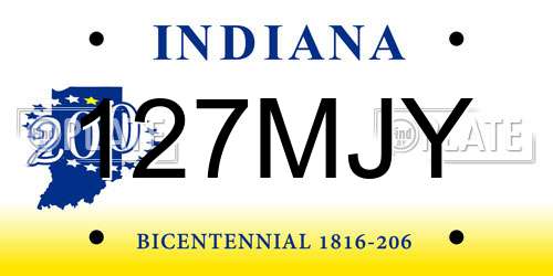 127MJY Indiana License Plate