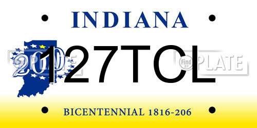 127TCL Indiana License Plate