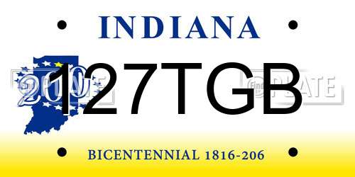 127TGB Indiana License Plate