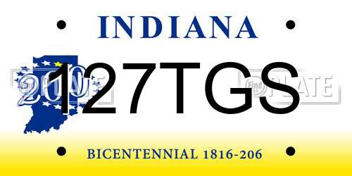 127TGS Indiana License Plate