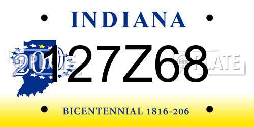 127Z68 Indiana License Plate