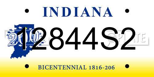12844S2 Indiana License Plate