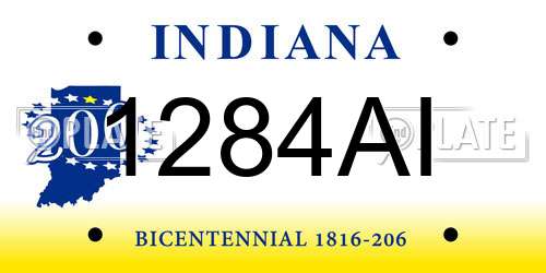 1284AI Indiana License Plate