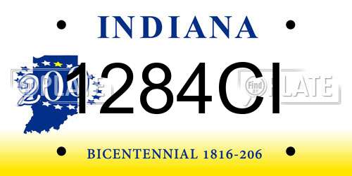 1284CI Indiana License Plate