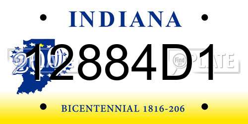 12884D1 Indiana License Plate