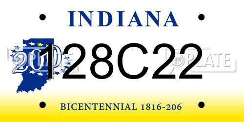 128C22 Indiana License Plate