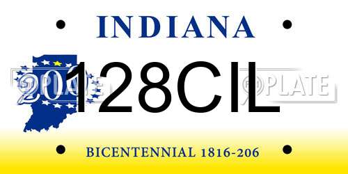 128CIL Indiana License Plate
