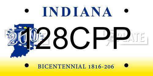 128CPP Indiana License Plate