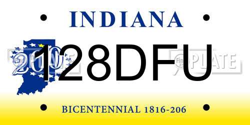128DFU Indiana License Plate